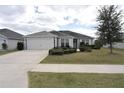 One-story house with gray siding and landscaped yard at 11188 Hess Way, Oxford, FL 34484