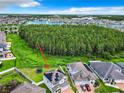 Aerial view of house, yard, and surrounding neighborhood at 2404 Riverbank Cv, Kissimmee, FL 34741