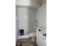Updated bathroom with white subway tiles and a new vanity at 1000 Lake Of The Woods Blvd # C205, Fern Park, FL 32730