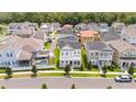 Aerial view of community with houses and landscaping at 7410 Barrier Cove Way, Kissimmee, FL 34747