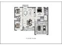 Floor plan showing a 2-car garage, 3 bedrooms and 2 bathrooms at 11 Spruce Pass, Ocala, FL 34472