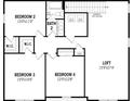 Second floor plan with three bedrooms, a loft and a shared bathroom at 12934 Promise Pl, Orlando, FL 32832