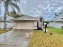 Single-story home with attached garage and landscaping at 5610 King James Ave, Leesburg, FL 34748