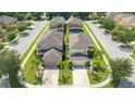 Aerial view of a residential neighborhood with houses and streets at 2669 Santosh Cv, Kissimmee, FL 34746