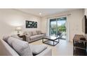 Comfortable living room with sliding glass doors leading to a patio at 7513 Marker Ave, Kissimmee, FL 34747