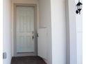 Light teal front door with storage closet at 14569 Crestavista Dr, Clermont, FL 34714