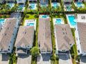 Community overview showcasing numerous homes with private pools at 7702 Graben St, Kissimmee, FL 34747