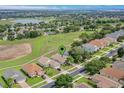 Home's location shown in an aerial view of the neighborhood at 2366 Prairie Dunes, Clermont, FL 34711