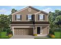 Two-story home with brown siding and two-car garage at 4469 Sagefield Dr, St Cloud, FL 34773