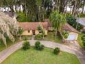 Ranch home with circular driveway, mature landscaping, and lake access at 16 Cypress Dr, Eustis, FL 32726