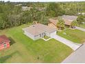 New construction home with driveway and spacious lawn, aerial view at 15762 Sw 19Th Ter, Ocala, FL 34473