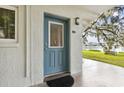 Blue front door with glass panel and a view of the water at 320 Lakeview St # 100, Orlando, FL 32804