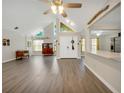 Spacious living room with high ceilings and fireplace at 500 Teacup Springs Ct, Winter Garden, FL 34787