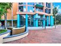 Building entrance with water feature at 322 E Central Blvd # 1807, Orlando, FL 32801