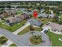 Aerial view showcasing the property's location in a residential community at 21523 Queen Anne Ct, Leesburg, FL 34748