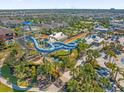 Aerial view of community water park with slides and pools at 365 Southfield St, Kissimmee, FL 34747