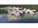 Aerial view of large community with lake and multiple buildings at 14501 Grove Resort Ave # 2122, Winter Garden, FL 34787