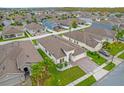 An aerial view of a residential area featuring houses, yards, and streets at 4001 Scarlet Branch Rd, Orlando, FL 32824