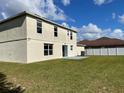 Two-story house with backyard and sliding glass doors at 3001 Mandolin Dr, Kissimmee, FL 34744