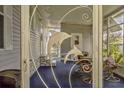 Charming screened door with dolphin detail, leading to covered patio at 905 Polo Park Blvd, Davenport, FL 33897