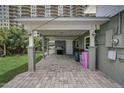 Outdoor patio area with built-in grill and plenty of space at 213 Sandy Cir, South Daytona, FL 32119