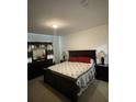 Spacious bedroom with a king-size bed and dark brown furniture at 16344 Blooming Cherry Dr, Groveland, FL 34736