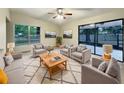Bright living room featuring neutral furniture and a view of the backyard at 3700 Timber Trl, Orlando, FL 32808