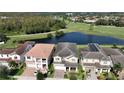 Community view with houses, golf course, and pond at 9859 Winnington St, Orlando, FL 32832