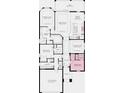 Floor plan showcasing the layout of a three-bedroom, three-bathroom home at 851 Arbor Green Trl, St Cloud, FL 34771