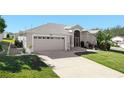 Single-story house with a two-car garage and neatly landscaped yard at 27000 Nature View St, Leesburg, FL 34748