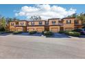Row of tan townhomes with attached garages and neatly landscaped yards at 2020 Retreat View Cir, Sanford, FL 32771