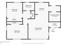 One-story floor plan with two bedrooms, one bathroom, living room and kitchen at 20 Maynard Ave, Orlando, FL 32803