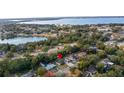 Aerial perspective of the property's location near lakes and other neighborhood homes at 710 Prince Edward Ave, Clermont, FL 34711