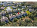 Aerial view showing home's location in a community near a lake at 17417 Placidity Ave, Clermont, FL 34714