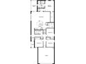Open floor plan featuring four bedrooms, two bathrooms, a great room, and a kitchen at 8579 Caribbean Pine Way, Lakeland, FL 33809