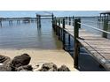 Wooden dock extending over calm water at 2904 S Peninsula Dr, Daytona Beach Shores, FL 32118