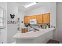 Well-equipped kitchen featuring wood cabinets and modern appliances at 8443 Crystal Cove Loop, Kissimmee, FL 34747