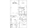 Two-bedroom floor plan with kitchen, living area, and two bathrooms at 415 Se 1St Ave # 303-A, Ocala, FL 34471