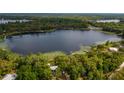 Stunning aerial view showcasing waterfront property and lake access at 22649 Ne 105Th Avenue Rd, Fort Mc Coy, FL 32134