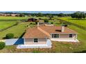 Ranch home with pool and barn, aerial view at 174 Juniper Trl, Ocala, FL 34480