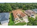 Single-story house with a brown roof, viewed from above at 13535 Se 97Th Terrace Rd, Summerfield, FL 34491