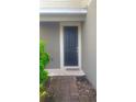 Dark gray front door with a walkway leading to the entrance at 1609 Chelsea Manor Cir, Deland, FL 32724