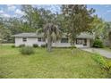 Front view of a house with palm trees and a well-maintained lawn at 6780 Nw 60Th St, Ocala, FL 34482