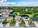 Property location highlighted near a pond and other homes at 3540 Julius Estates Blvd, Winter Haven, FL 33881