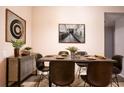 Industrial-style dining room with metal table and chairs at 3121 Magnolia Dr, Indian Lake Estates, FL 33855