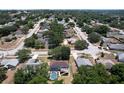 Aerial view of a two story home with a private pool at 831 Scenic View Cir, Minneola, FL 34715