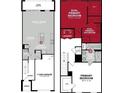 Two-story floor plan featuring primary bedroom, two baths, and a one-car garage at 4422 Small Creek Rd # 72, Kissimmee, FL 34744