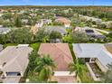 Aerial view showcasing the home's location within a residential community at 141 Marabella Loop, Poinciana, FL 34759