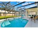 Relaxing screened pool area with patio furniture at 4603 Cumbrian Lakes Dr, Kissimmee, FL 34746