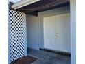 The front entry has double doors, a trellis, and a concrete walkway at 12 S Flag Ct, Kissimmee, FL 34759